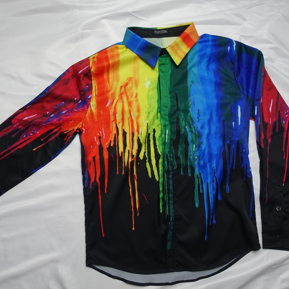 Men's XL Xuan Ying Collectiom Paint Splatter Shirt